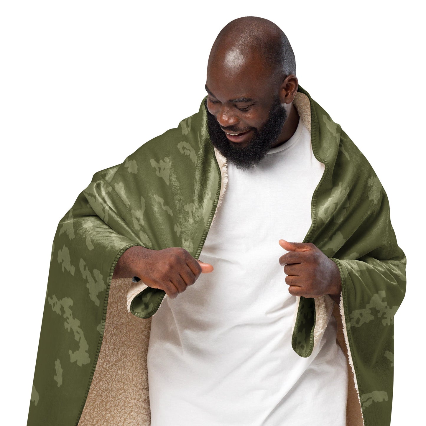 Russian KLMK Sunray Olive Drab CAMO Sherpa Blanket