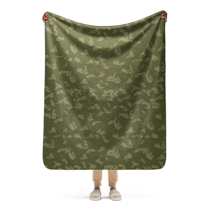 Russian KLMK Sunray Olive Drab CAMO Sherpa Blanket - 50″×60″