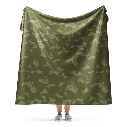 Russian KLMK Sunray Olive Drab CAMO Sherpa Blanket - 60″×80″