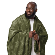 KLMK Sunray Olive Drab CAMO Sherpa Blanket