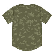 KLMK Sunray Olive Drab CAMO Unisex Baseball Jersey