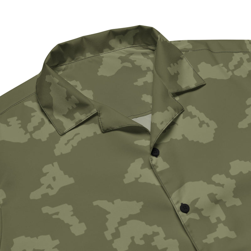 KLMK Sunray Olive Drab CAMO Unisex Short-Sleeve Button Shirt - Button-Up