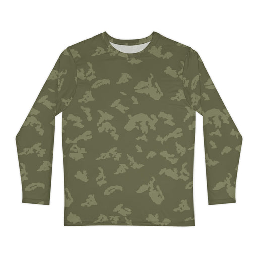 KLMK Sunray Olive Drab CAMO Unisex Long-Sleeve Shirt - XS