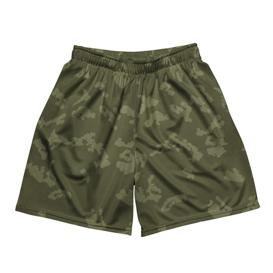 Russian KLMK Sunray Olive Drab CAMO Unisex Mesh Shorts - 2XS