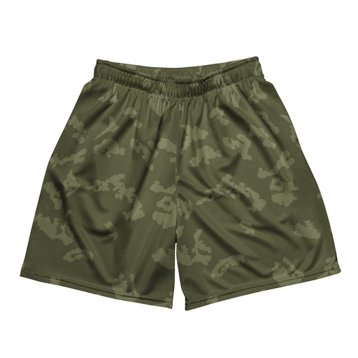KLMK Sunray Olive Drab CAMO Unisex Mesh Shorts - 2XS