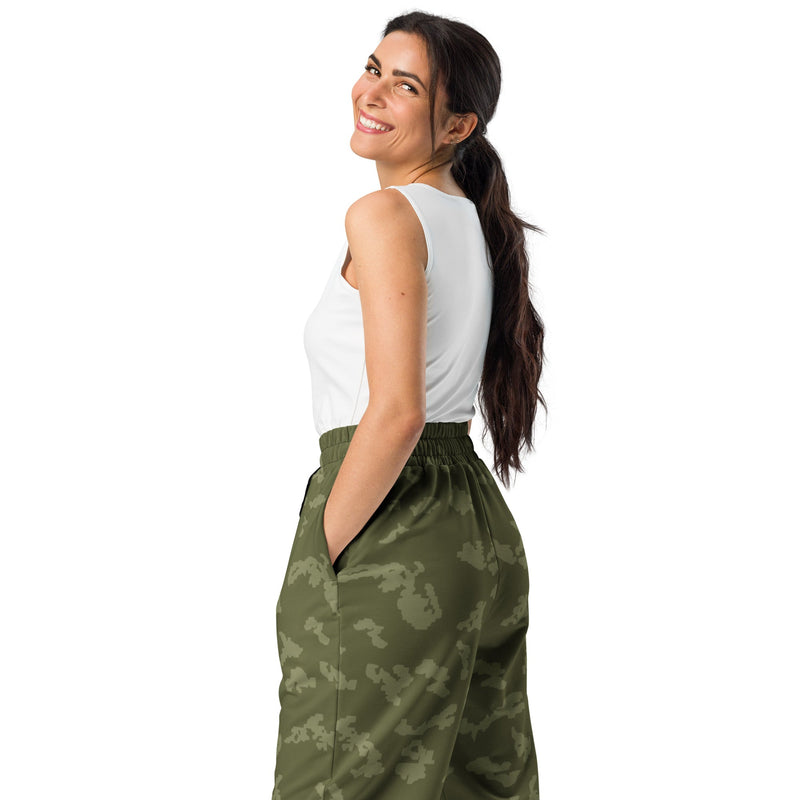 KLMK Sunray Olive Drab CAMO Unisex Wide-Leg Joggers