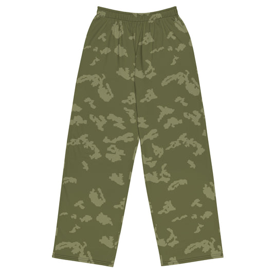 Russian KLMK Sunray Olive Drab CAMO unisex wide-leg pants - 2XS - Unisex Wide-Leg Pants