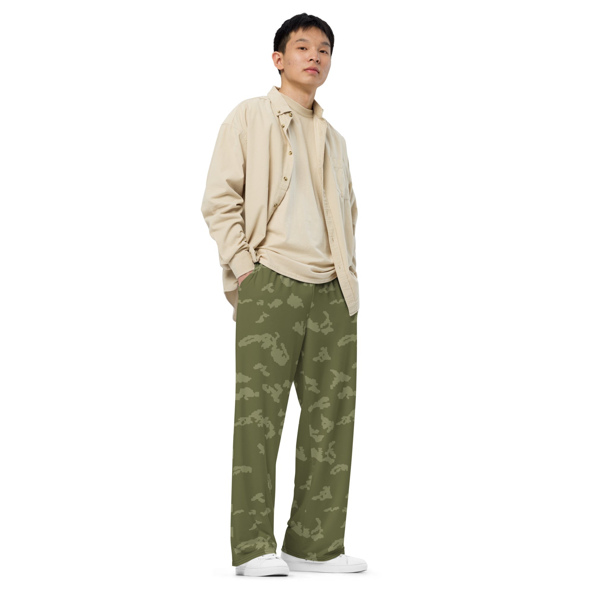 CAMO HQ - KLMK Sunray Olive Drab CAMO Unisex Wide-Leg Leisure