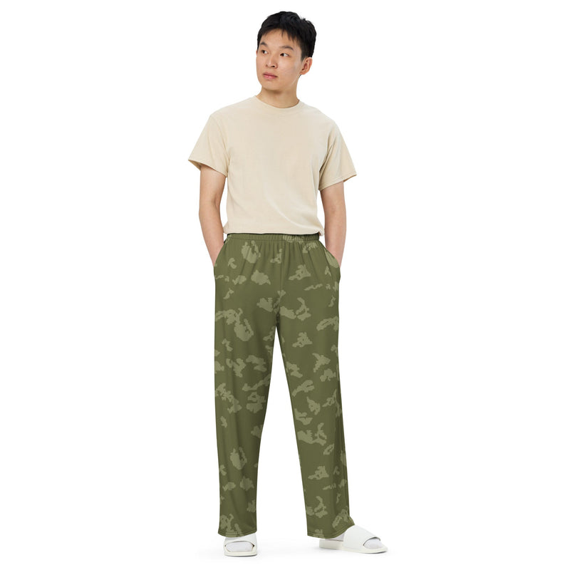 KLMK Sunray Olive Drab CAMO Unisex Wide-Leg Leisure Pants - Pant
