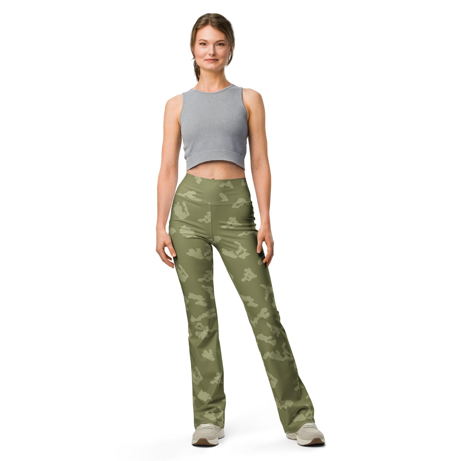Russian KLMK Sunray Olive Drab CAMO Womens Flare Leggings - 2XS