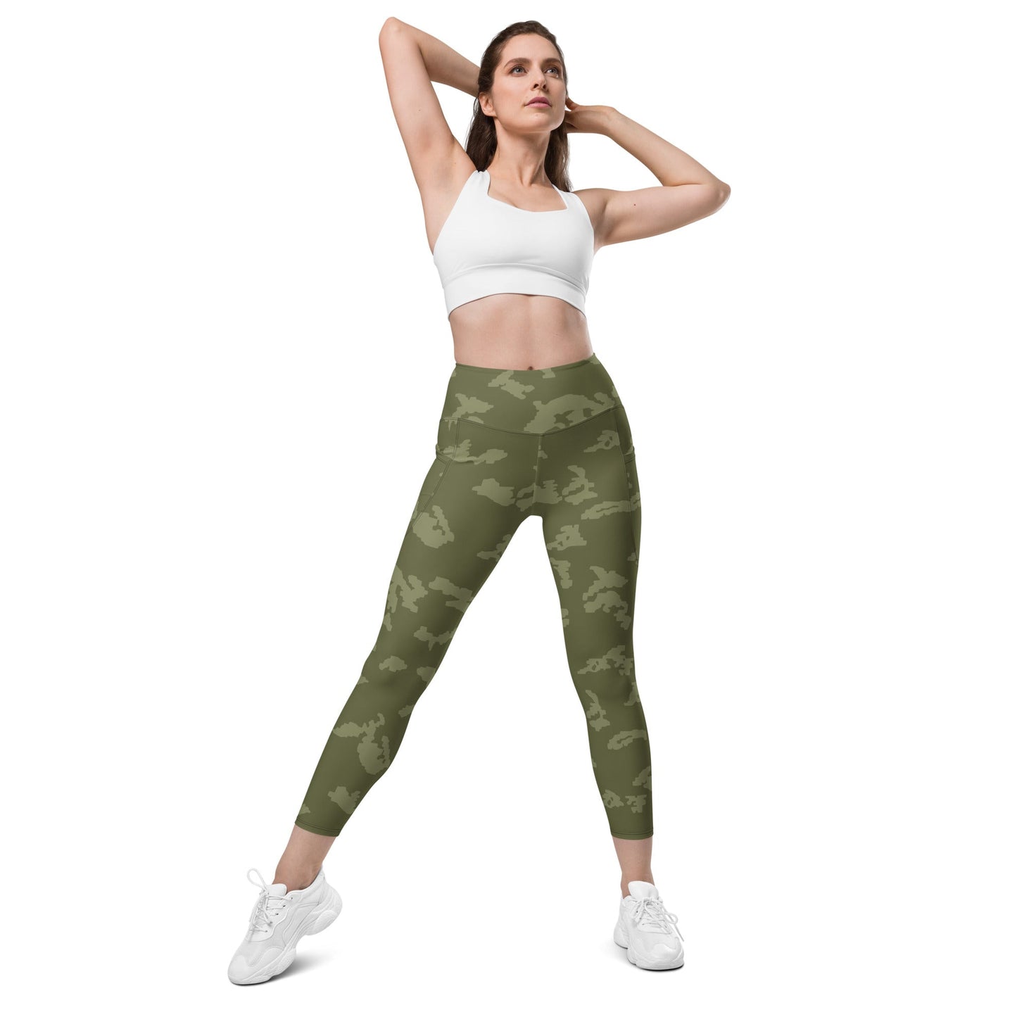 Russian KLMK Sunray Olive Drab CAMO Womens Leggings with Pockets