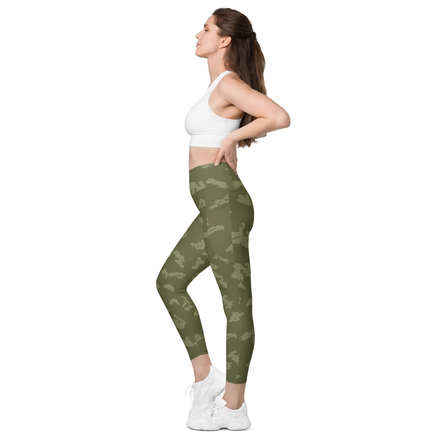 Russian KLMK Sunray Olive Drab CAMO Womens Leggings with Pockets