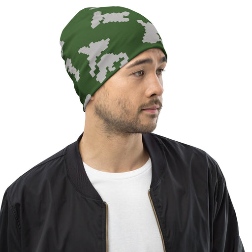 KLMK Sunray Silver Leaf CAMO Beanie - Head
