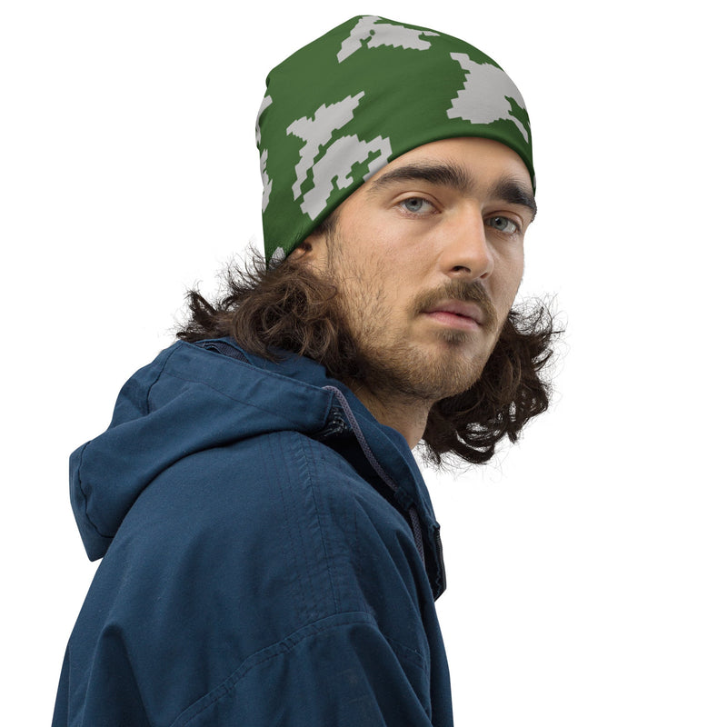 KLMK Sunray Silver Leaf CAMO Beanie - Head