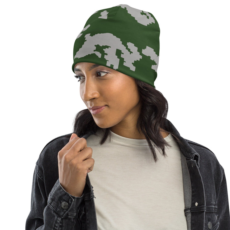 KLMK Sunray Silver Leaf CAMO Beanie - Head
