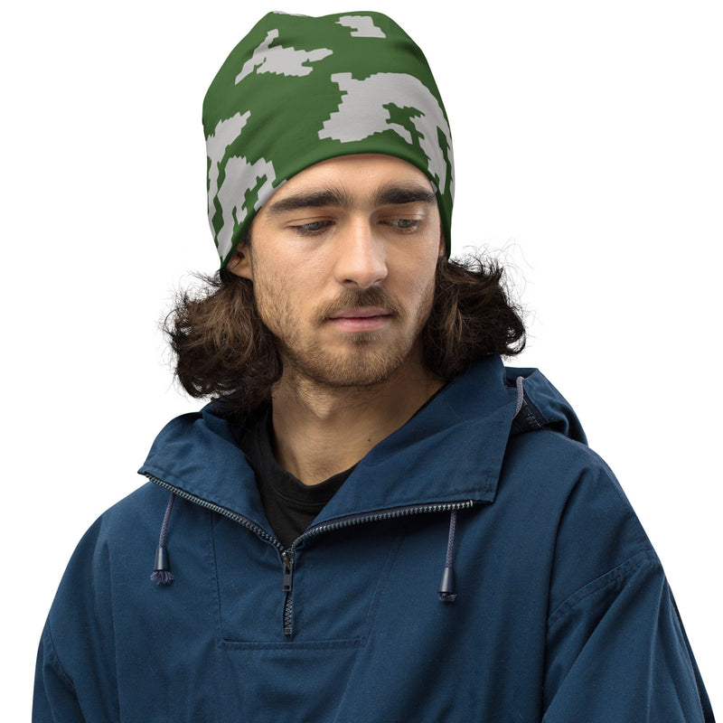 KLMK Sunray Silver Leaf CAMO Beanie - Head