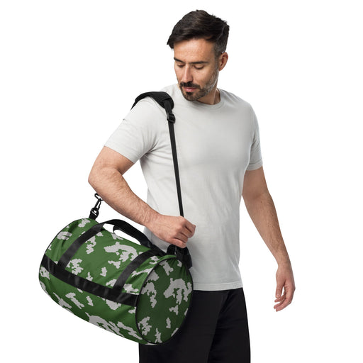 KLMK Sunray Silver Leaf CAMO Gym Bag