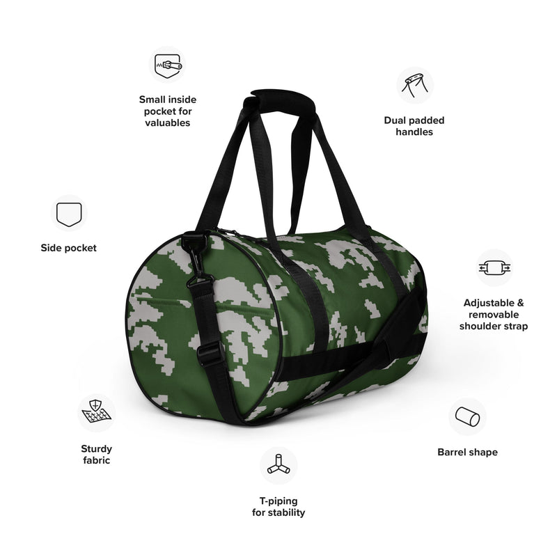KLMK Sunray Silver Leaf CAMO Gym Bag