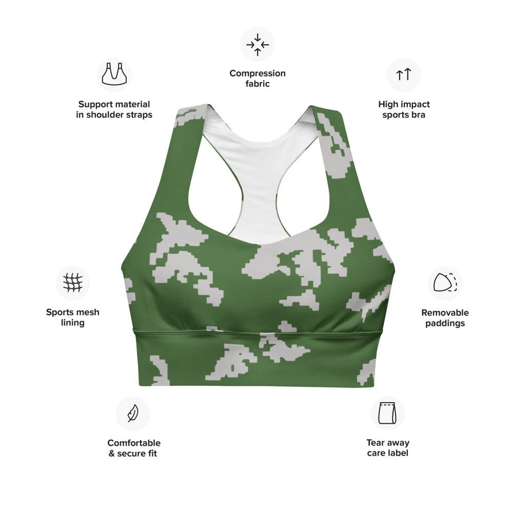 Russian KLMK Sunray Serebryanyi CAMO Longline sports bra - Womens Sports Bra