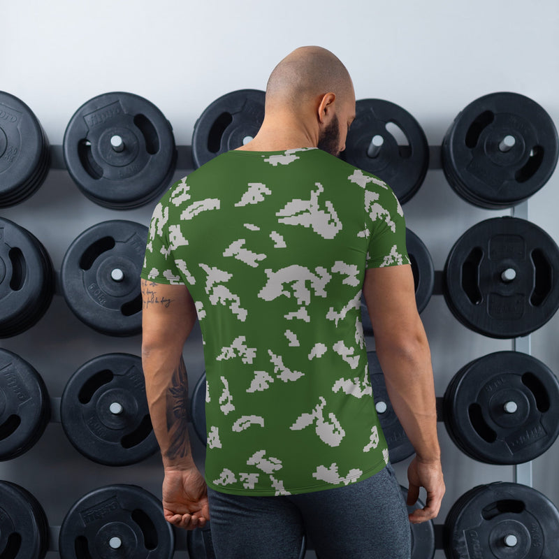 KLMK Sunray Silver Leaf CAMO Mens Athletic T-Shirt - Shirt