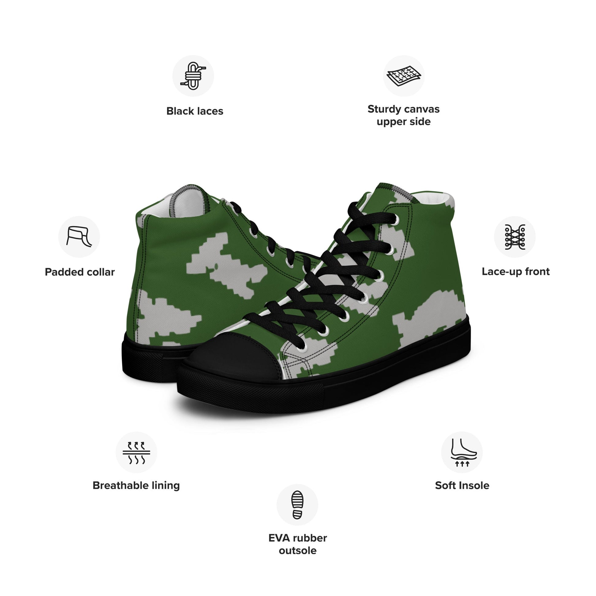 Russian KLMK Sunray Serebryanyi CAMO Mens High-Top Canvas Shoes