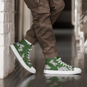 KLMK Sunray Silver Leaf CAMO Mens High-Top Canvas Shoes - White / 5