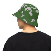 KLMK Sunray Silver Leaf CAMO Reversible Bucket Hat - Head