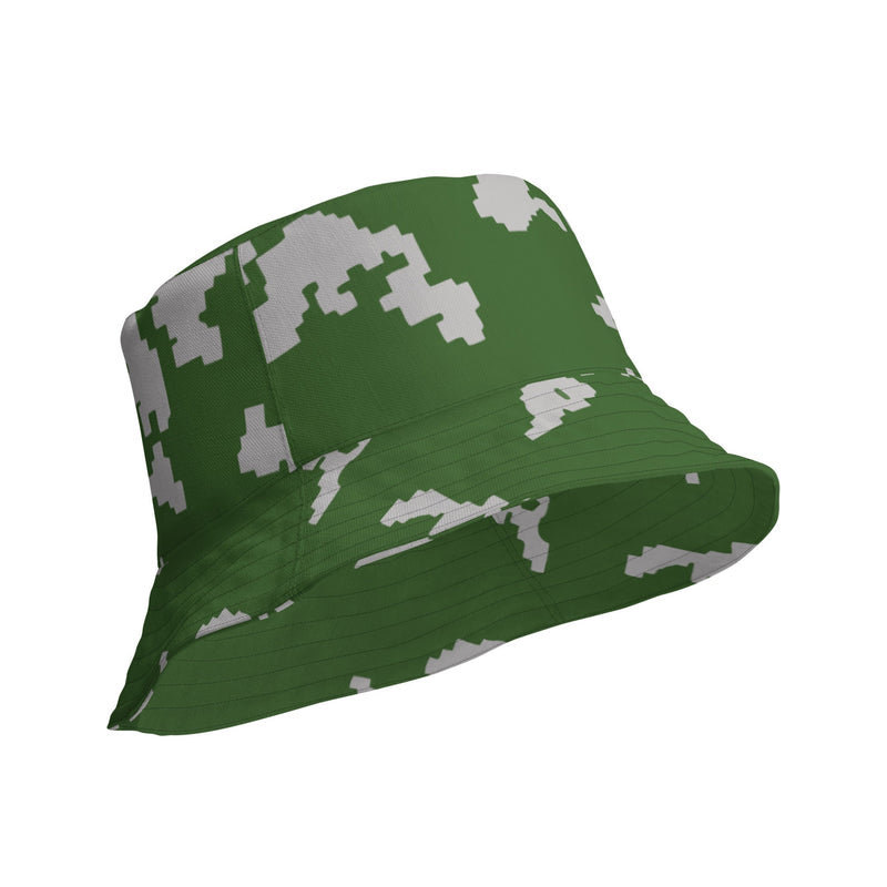 KLMK Sunray Silver Leaf CAMO Reversible Bucket Hat - Head