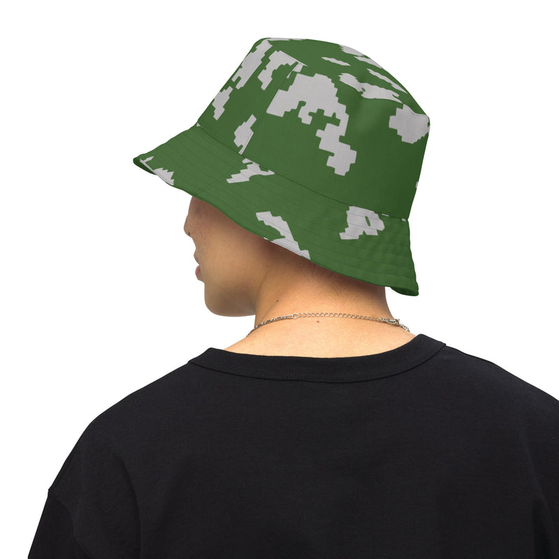 KLMK Sunray Silver Leaf CAMO Reversible Bucket Hat - S/M - Head