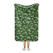 KLMK Sunray Silver Leaf CAMO Sherpa Blanket - 37″×57″
