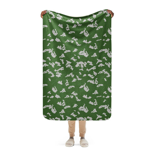 KLMK Sunray Silver Leaf CAMO Sherpa Blanket - 37″×57″