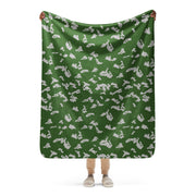 KLMK Sunray Silver Leaf CAMO Sherpa Blanket - 50″×60″