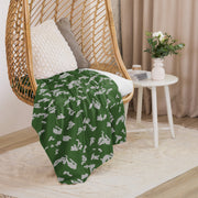 KLMK Sunray Silver Leaf CAMO Sherpa Blanket