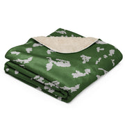 KLMK Sunray Silver Leaf CAMO Sherpa Blanket