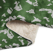 KLMK Sunray Silver Leaf CAMO Sherpa Blanket