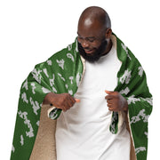 KLMK Sunray Silver Leaf CAMO Sherpa Blanket