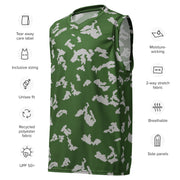 KLMK Sunray Silver Leaf CAMO Unisex Basketball Jersey