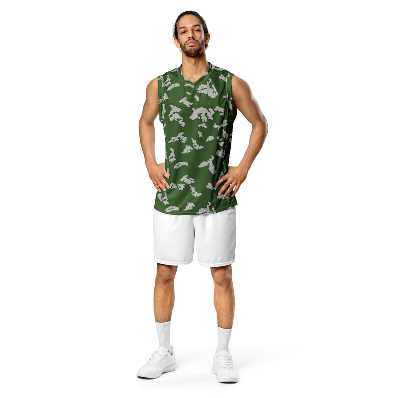 KLMK Sunray Silver Leaf CAMO Unisex Basketball Jersey