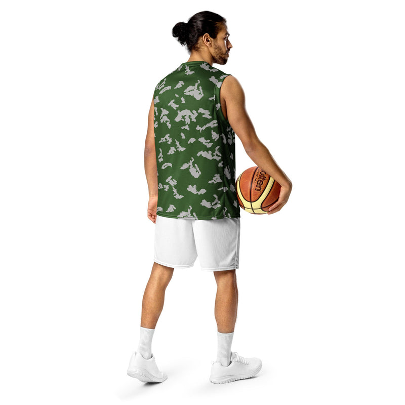 KLMK Sunray Silver Leaf CAMO Unisex Basketball Jersey