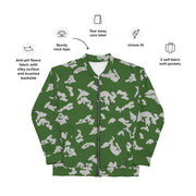KLMK Sunray Silver Leaf CAMO Unisex Bomber Jacket