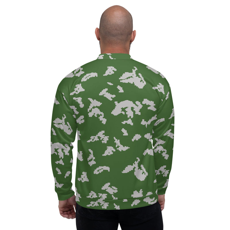 KLMK Sunray Silver Leaf CAMO Unisex Bomber Jacket