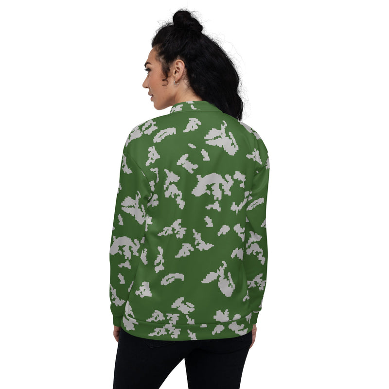 KLMK Sunray Silver Leaf CAMO Unisex Bomber Jacket