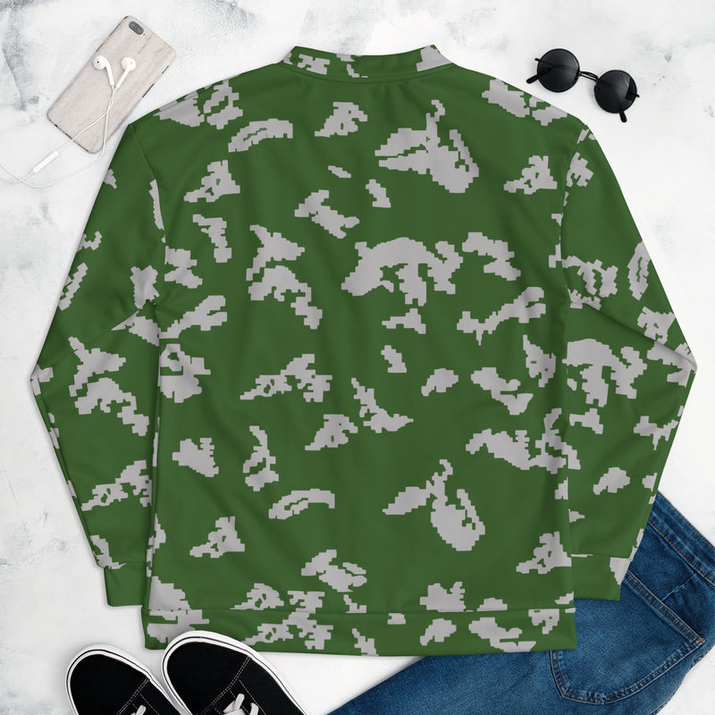 KLMK Sunray Silver Leaf CAMO Unisex Bomber Jacket