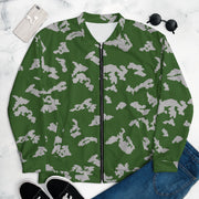 KLMK Sunray Silver Leaf CAMO Unisex Bomber Jacket - XS