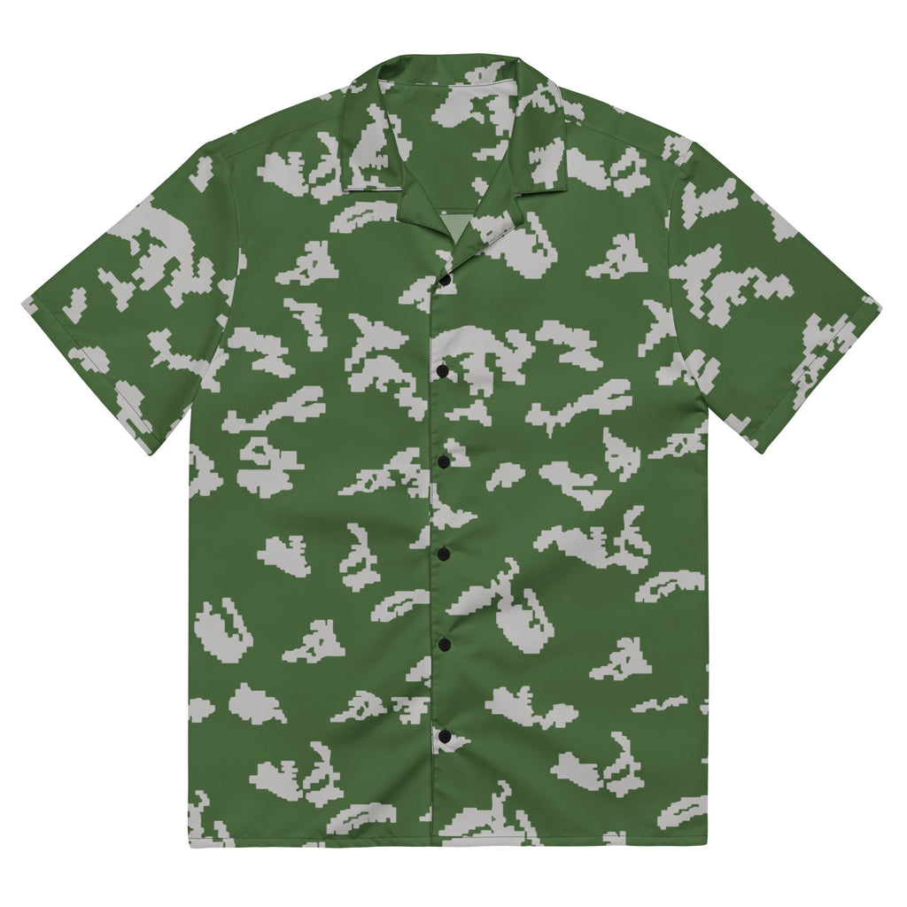 CAMO HQ - KLMK Sunray Silver Leaf CAMO Unisex Short-Sleeve Button