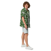 KLMK Sunray Silver Leaf CAMO Unisex Short-Sleeve Button Shirt - Button-Up