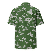KLMK Sunray Silver Leaf CAMO Unisex Short-Sleeve Button Shirt - Button-Up