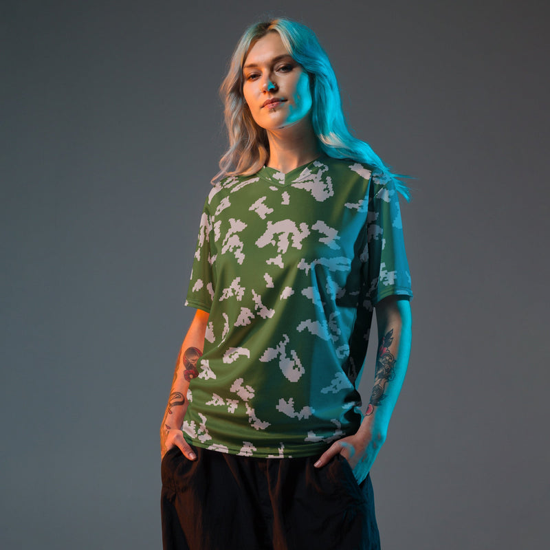 KLMK Sunray Silver Leaf CAMO Unisex Sports Jersey