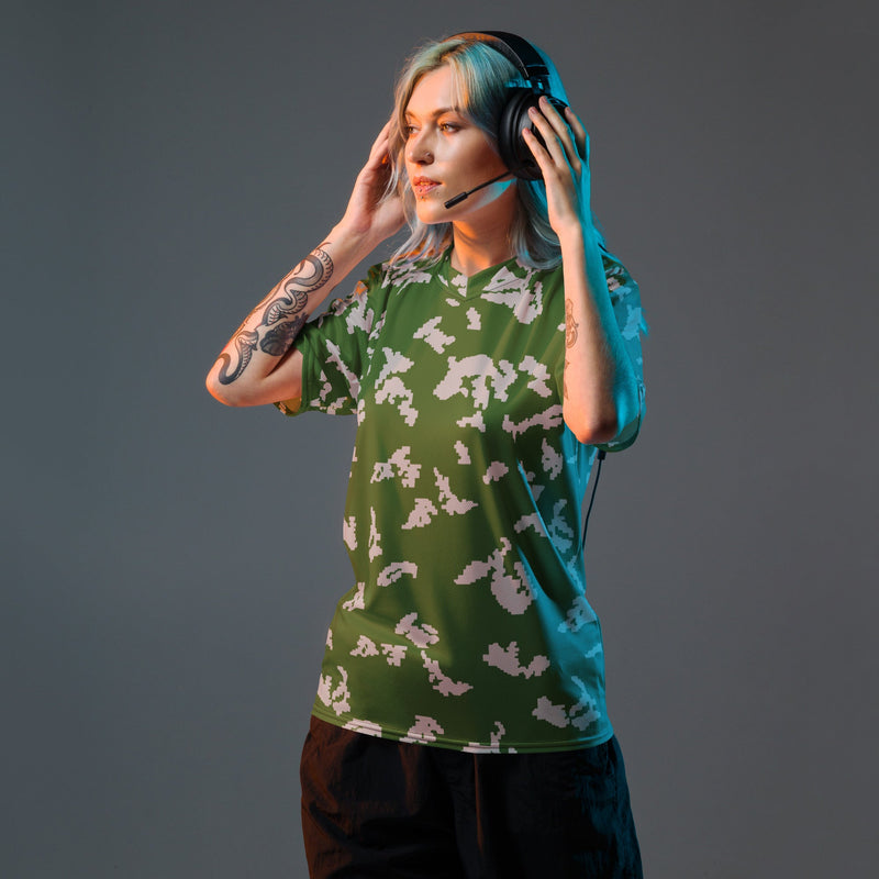 KLMK Sunray Silver Leaf CAMO Unisex Sports Jersey