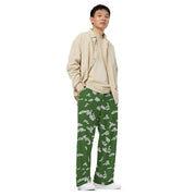 KLMK Sunray Silver Leaf CAMO Unisex Wide-Leg Leisure Pants - Pant